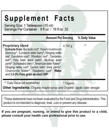 Maine Medicinals Organic Herbal Detox Supplement - Liver & Kidney Support with Adaptogens - 8 fl oz - Buy Online on GoSupps.com