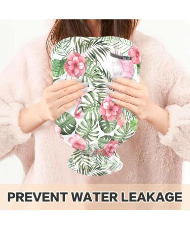 NAANLE 2L Heat Bottle with Palm Leaf Flamingo Cover | Hot Water Bottle for Menstrual Cramps & Pain Relief | Heat & Cold Therapy Solution - Buy Online on GoSupps.com