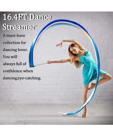 KIKIGOAL 16.4FT Dance Streamer Gymnastics Ribbons - Real Silk Ribbon Throw Streamer for Talent Shows & Artistic Dancing - Gradual Blue - Buy Online on GoSupps.com