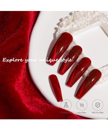 MEGIOR Glitter Red Gel Nail Polish 15ml Shimmer Burgundy Gel Polish 1PC Soak Off UV LED Nail Gel Polish for Nail Art Manicure Salon DIY Home for Women Girls Nails Gift Red Glitter - Buy Online on GoSupps.com