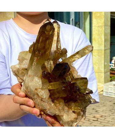 8LB Natural Citrine Cluster Specimen Quartz Crystal Suitable for Home ERTEYIN - Buy Online on GoSupps.com