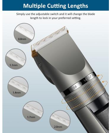 Hair Clippers, Qhou Electric Hair Cutting Kit Pro,Mens Clippers for Hair Cutting Quite LED Display Cordless Rechargeable Hair Trimmer Set Professional Barbers Grooming Kit with Hairdressing Cape(Gray) Gray2 - Buy Online on GoSupps.com
