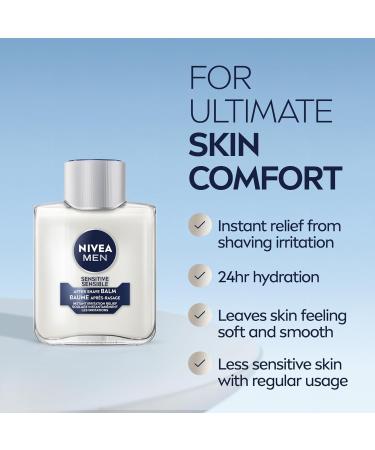 NIVEA MEN Sensitive Skin After Shave Balm After Shave for Men with Sensitive Skin No Drying Alcohol Aftershave Instantly Soothes & Protects Dermatologically-Tested Skin Care 2 x 200 mL - Buy Online on GoSupps.com
