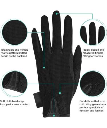 Thapower Kids Horse Riding Gloves - Black Youth Equestrian Mitts for Boys & Girls (Age 8-10) - Ideal for Horseback Riding, Biking, Gardening - Outdoor Star Pattern Design - Buy Online on GoSupps.com