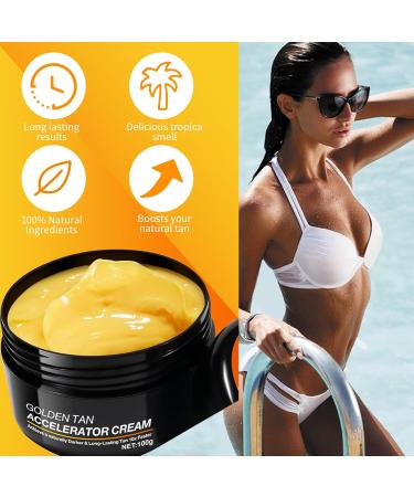 Tanning Accelerator Cream 100g Premium Sunbed Tanning Accelerator Cream Self Tanner Oil Intensive Luxe Gel Long-Lasting Rapid Tanning Cream With Sun Tanning Glasses And Applicator Tools - Buy Online on GoSupps.com
