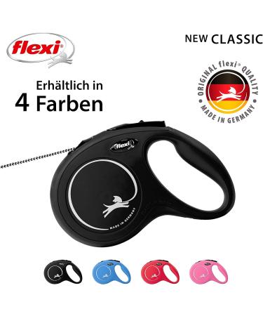 Flexi New CLASSIC 8m Rope Leash - Durable Black Pet Leash for Dogs | International Shipping Available - Buy Online on GoSupps.com