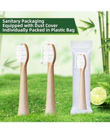 10 Pack Compatible Lumineux Electric Toothbrush Replacement Heads - Eco-Friendly Bamboo Medium | Sustainable Oral Care - Buy Online on GoSupps.com