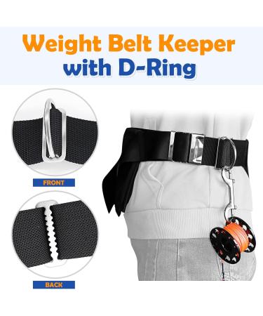 Dawitrly 2Pack Stainless Steel Weight Belt Keeper - 5cm/2'' Serrated Scuba Diving Retainer Stopper with D Ring for BCD Accessories - Buy Online on GoSupps.com