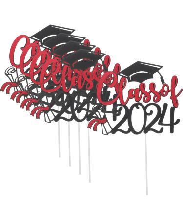 Warmhm 10 Sets Cake Insert Decor Party Supplies Graduation Cake Toppers Graduation Cupcake Topper Cake Picks Grad Cupcake Toppers European and American Plug-in Red Paper Redx2pcs 16.00X13.00X0.10CMx2pcs - Buy Online on GoSupps.com