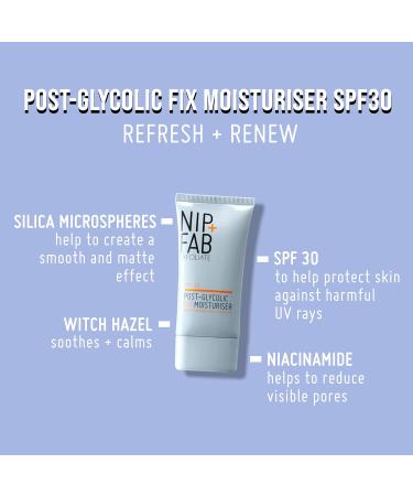 NIP + FAB Post Glycolic SPF30 Moisturiser 40ml - Hydrating Sun Protection - Buy Online on GoSupps.com