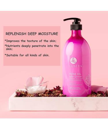 Luseta Rose Scented Body Lotion 33.8oz - Moisturizing Formula with Rosa Rugosa Flower Extract - Sulfate & Paraben Free for Dry Skin - Buy Online on GoSupps.com