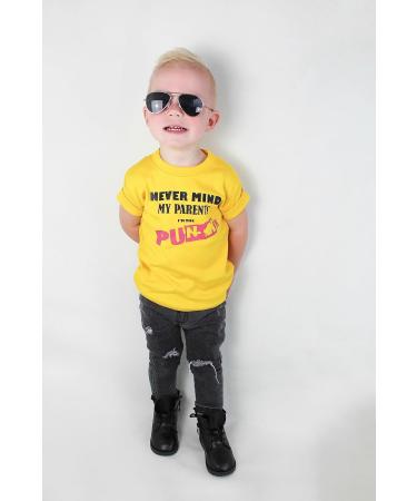 Punk Baby Toddler & Kids T-Shirt | Never Mind The Parents | Unique Rock Music Tee | Gift for New Parents | 1-2 Years Yellow - Buy Online on GoSupps.com