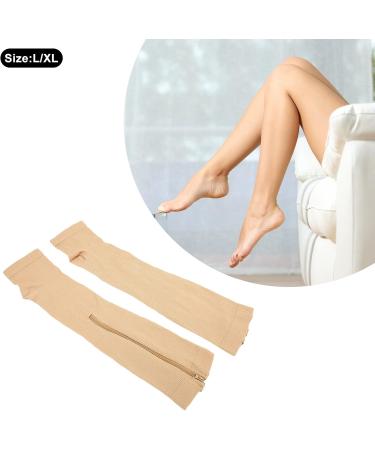 Open Toe Compression Stockings for Fitness | Elastic Leg Nylon Decompression Stockings in Color L/XL - International Shipping Available - Buy Online on GoSupps.com