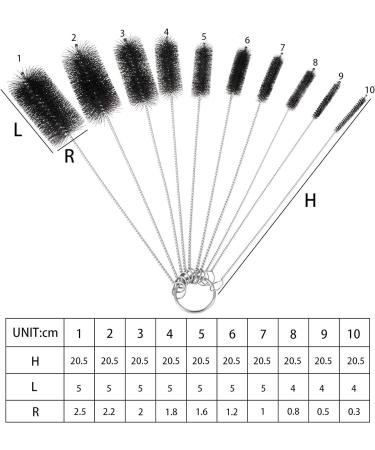 WIFUN 10 PCS Bottle Brushes - Small Straw Cleaner Brush Set for Teapot, Bottles, and Straws - Reusable Cleaning Brushes in Black (10pcs) - Buy Online on GoSupps.com