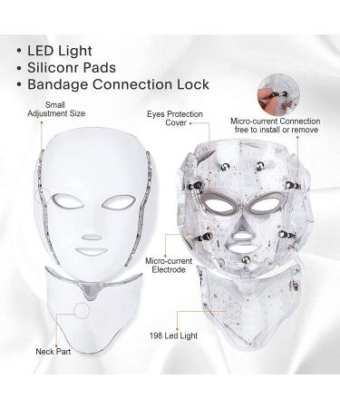 7 Color LED Face Mask Light Therapy for Skin Rejuvenation - Blue & Red Photon Lights for Home Facial Care on Face and Neck - Buy Online on GoSupps.com
