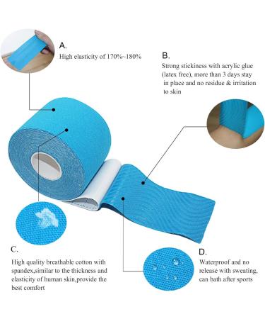 Premium Kinesiology Tape for Muscle Pain Relief | Elastic Sports Bandage for Athletes | Uncut Tape for Knee Elbow & Shoulder Support | Ideal for Plantar Fasciitis & Inflammation - Buy Online on GoSupps.com