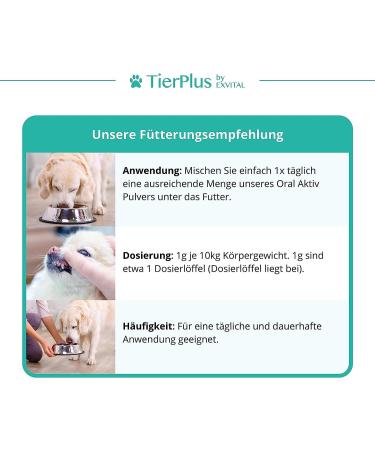 Exvital TierPlus Dental Care Powder for Dogs - 175g for Tartar Bad Breath & Plaque Removal | Natural Oral Care - Buy Online on GoSupps.com
