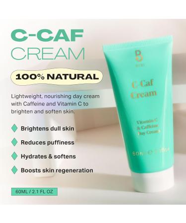 BYBI Beauty C-Caf Vitamin C Face Cream - Reduces Puffiness Hyperpigmentation & Scars - Brightening & Hydrating - Antioxidant-Rich Matcha & Caffeine - Shea Butter Glycerin Squalane - Vegan - 60ml C-Caf Cream (60ml) - Buy Online on GoSupps.com