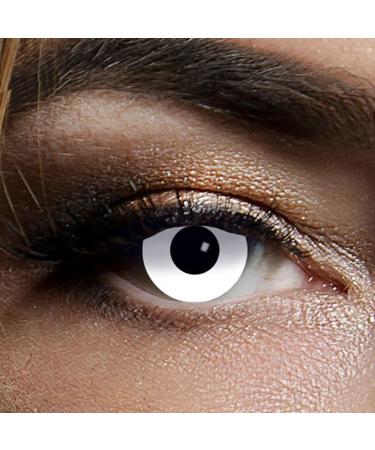 Colored contact lenses white for zombie or vampire weekly lenses of the King of Halloween.de brand ideal for Halloween carnival carnival carnival or cosplay and role -playing games - without a visual strength
