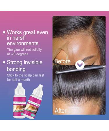 Wig Adhesive Glue Wig Glue For Front Lace Wig Strong Hold Invisible Bonding Adhesive Hair Glue Water & Oil Proof Hair Replacement Adhesive For Lace Hairpiece Toupee System - Buy Online on GoSupps.com