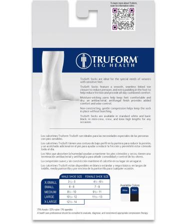 Truform Medical Compression Socks for Men & Women - 8-15 mmHg Ankle Length Low Cut White Medium | International Shipping Available - Buy Online on GoSupps.com