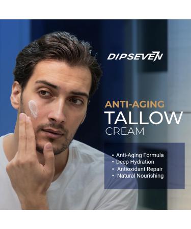 DIPSEVEN Men's Eye & Face Care Bundle Anti-Aging Eye Cream + Wrinkle Defense Beef Tallow Reduce Puffiness Dark Circles Wrinkles Dry Skin Peptides Hyaluronic Acid Niacinamide Caffeine - Buy Online on GoSupps.com