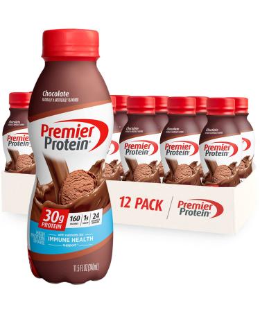 Premier Protein Shake 30g Protein 1g Sugar 24 Vitamins Minerals Nutrients to Support Immune Health, Chocolate, 11.5 Fl Oz (Pack of 12) Chocolate 11.5 Fl Oz (Pack of 12)