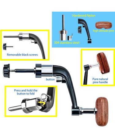 MotBach 3 Packs Black Universal Plastic Rotary Fishing Reel Power Handle Grip  Crank Arm Fishing Spinning Reel Replacement with Nonslip Wooden Grip - Buy Online on GoSupps.com