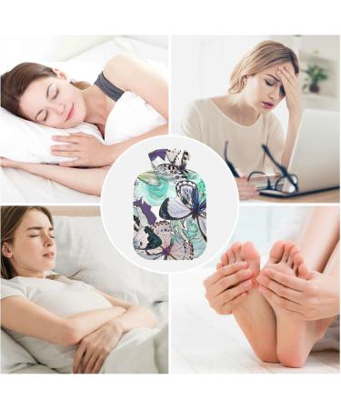 Blue Butterfly Pattern Hot Water Bottle - 2L Pain Relief & Hand Warmer - Buy Online on GoSupps.com