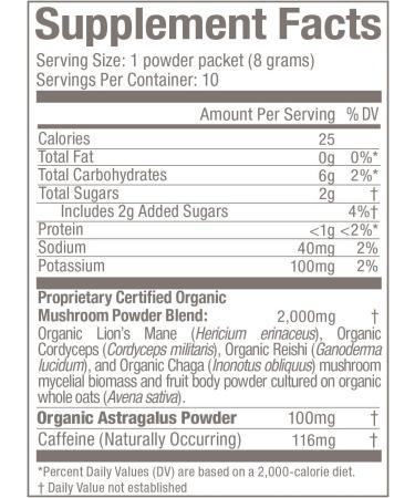 Om Mushrooms Coffee Latte Blend - 10 Packets (0.28 oz Each) | Mushroom Powered Energy Boost - Buy Online on GoSupps.com