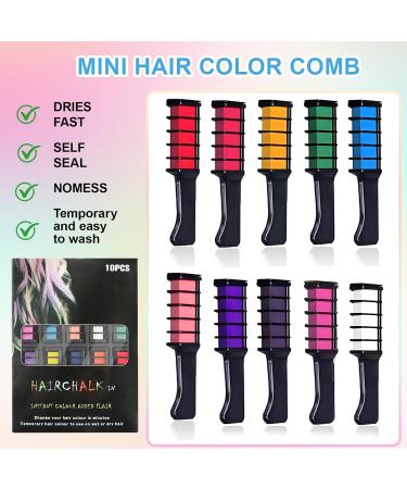 Lot de 10 peignes de coloration jetables pour enfants 10 couleurs craies lavables couleur naturelle pour enfants convient pour le maquillage des enfants et des adultes peignes - Buy Online on GoSupps.com