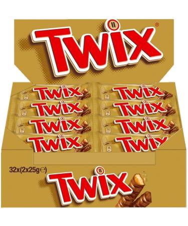 TWIX Milk Chocolate Bars with Caramel Topping Biscuit - 1 Box of 32 Individual 50g Bars (Packaging May Vary) - Buy Online on GoSupps.com