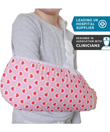 Solace Bracing Children's Padded Sling (8 Fun Designs) - British Made & NHS Supplied - Kids Arm Collarbone Wrist Shoulder Elbow Support for Fractures & Injuries - Love Hearts - Buy Online on GoSupps.com
