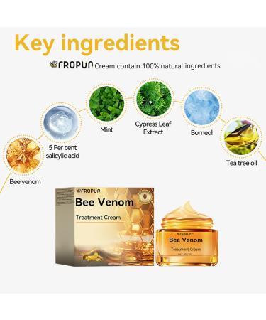 FROPUN Bee Venom Removal Cream - 100% Natural Fast-Acting Repair Cream for Adults - Maximum Strength Skin Care for Men & Women (1 Floz - Buy Online on GoSupps.com