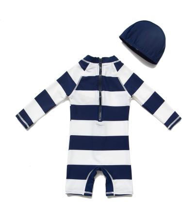 BONVERANO Baby Boy 24M UV Protection Swimsuit | Long-Sleeve with Zip | Black Fringe Design - Buy Online on GoSupps.com