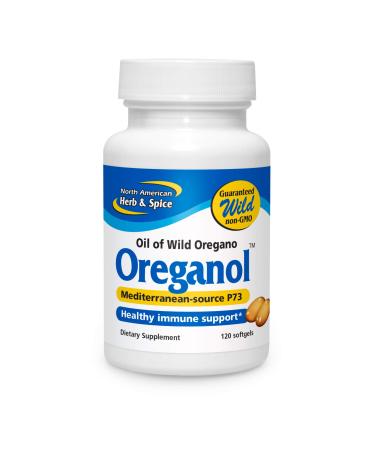 North American Herb & Spice Oreganol P73 - 120 Softgels - Immune System Support - Unprocessed, Vegan Friendly Wild Oregano - Mediterranean Source - Non-GMO - 120 Servings 120 Count (Pack of 1)
