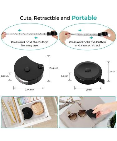 Body Tape Measure Set - 60Inch/150cm, 3 PCS Black, Body Measuring Tape for Weight Loss, Fitness, Bodybuilding - Retractable Sewing Tape for Tailors, Lock Pin, Single Hand Operation - Buy Online on GoSupps.com
