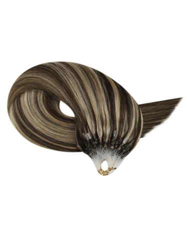 Moresoo Real Hair Extensions Microring Loop Dark Brown & Caramel Blond #P4/27 50g 60cm Remy Cold Fusion - Buy Online on GoSupps.com