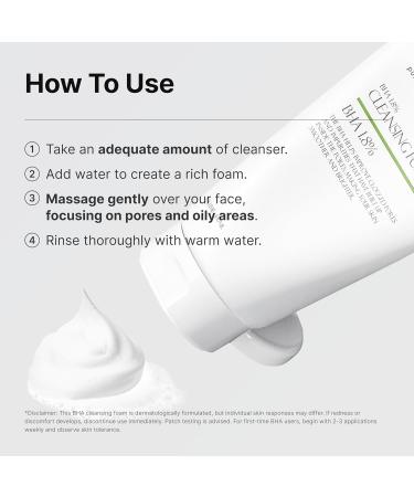 pure:K BHA 1.8% Cleansing Foam - Salicylic Acid Pore Clarifying Face Wash for Oily & Troubled Skin - Deep Cleansing Foam for Blackheads Sebum Control & Exfoliation (3.38 Fl Oz / 100ml) - Buy Online on GoSupps.com