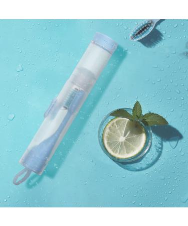 Minkissy 5 Pcs Sensitive Toothbrush Set for Braces & False Teeth - Portable & Foldable Dental Care (Blue) - Buy Online on GoSupps.com