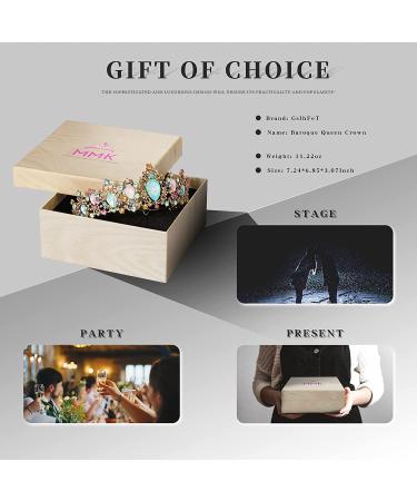 Baroque Vintage Rhinestone Crystal Queen Crown - Wedding Tiara for Bride - Princess Crown for Prom/Christmas/Halloween/Birthday - Buy Online on GoSupps.com