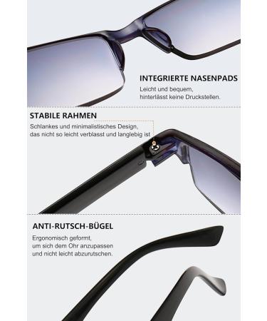 Lanomi Rectangle UV Protection Reading Glasses - Light Plastic Visual Aid for Men & Women Brown & Black Tinted - 2 Pack (3.0x Magnification) - Buy Online on GoSupps.com