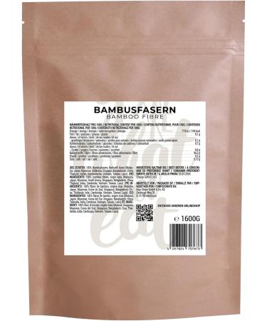 Bamboo Fibres 1600 g / Premium Quality / Low Carb | Value Pack / Bamboo Powder Flour / GreatVita - Buy Online on GoSupps.com