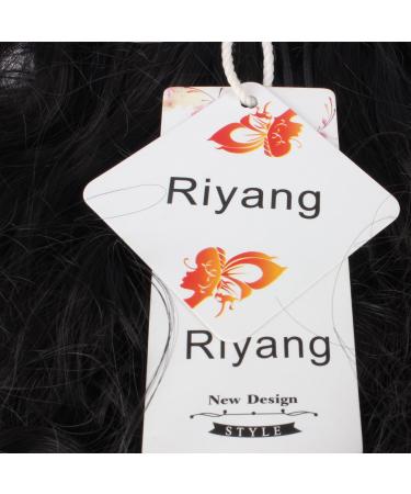 Riyang Women's Medium Long Curly Synthetic Ponytail Hair Extensions - Black | Premium Drawstring Hairpiece for Instant Volume and Style - Buy Online on GoSupps.com