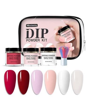 Roseflower Dipping Powder Nails Kit 6 Colors Nude Dip Nails Powder Starter Kit with Base Coat Top Coat Staubinel Nail Fee - DIY Salon Manikure at home - BLASSED GLING LAITS SLING SHOULD SHOULD SHOULD DEALING #5 - Buy Online on GoSupps.com