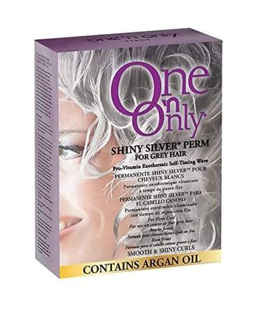 One 'n Only Shiny Silver Perm with Argan Oil for Gray Hair, Enhances Natural Silver Highlights, Exothermic Chemical Heat Ensures Gentle, Deep, and Even Processing