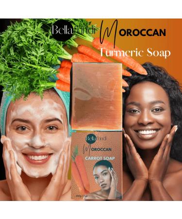 Carrot Soap Bar - Moroccan Natural Ingredients for Body & Face | Gentle All Skin Types - 200gm - Buy Online on GoSupps.com