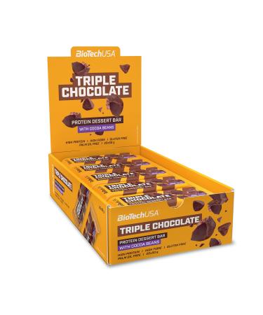 BioTechUSA Protein Dessert Bar | High Protein | Gluten Free | High Fiber | Palm Oil Free, 20 * 50 g, Triple