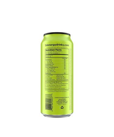 3D Energy Drink - Caffeine, Zero Sugar, Taurine, Panax Ginseng - 12 Pack (Green) - 16 fl oz - Buy Online on GoSupps.com