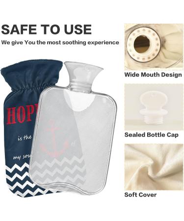 Naanle Chevron Anchor Hot Water Bottle | 1L Transparent Heat Bottle for Bed & Feet Warmer | Pain Relief & Cold Therapy - Buy Online on GoSupps.com
